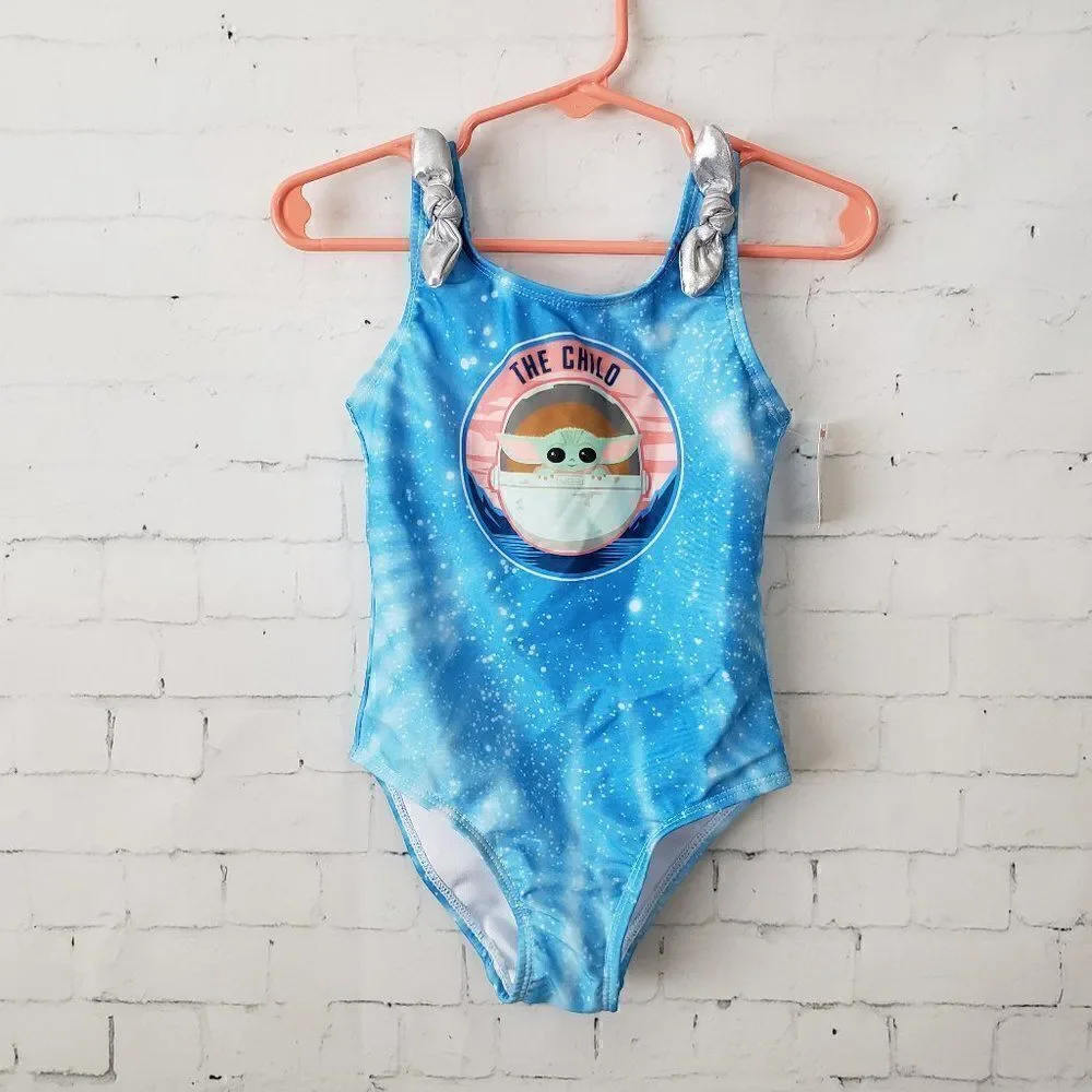 Disney Star Wars Yoda The Child One-Piece Swim Suit Size Toddler 2T Girls NEW